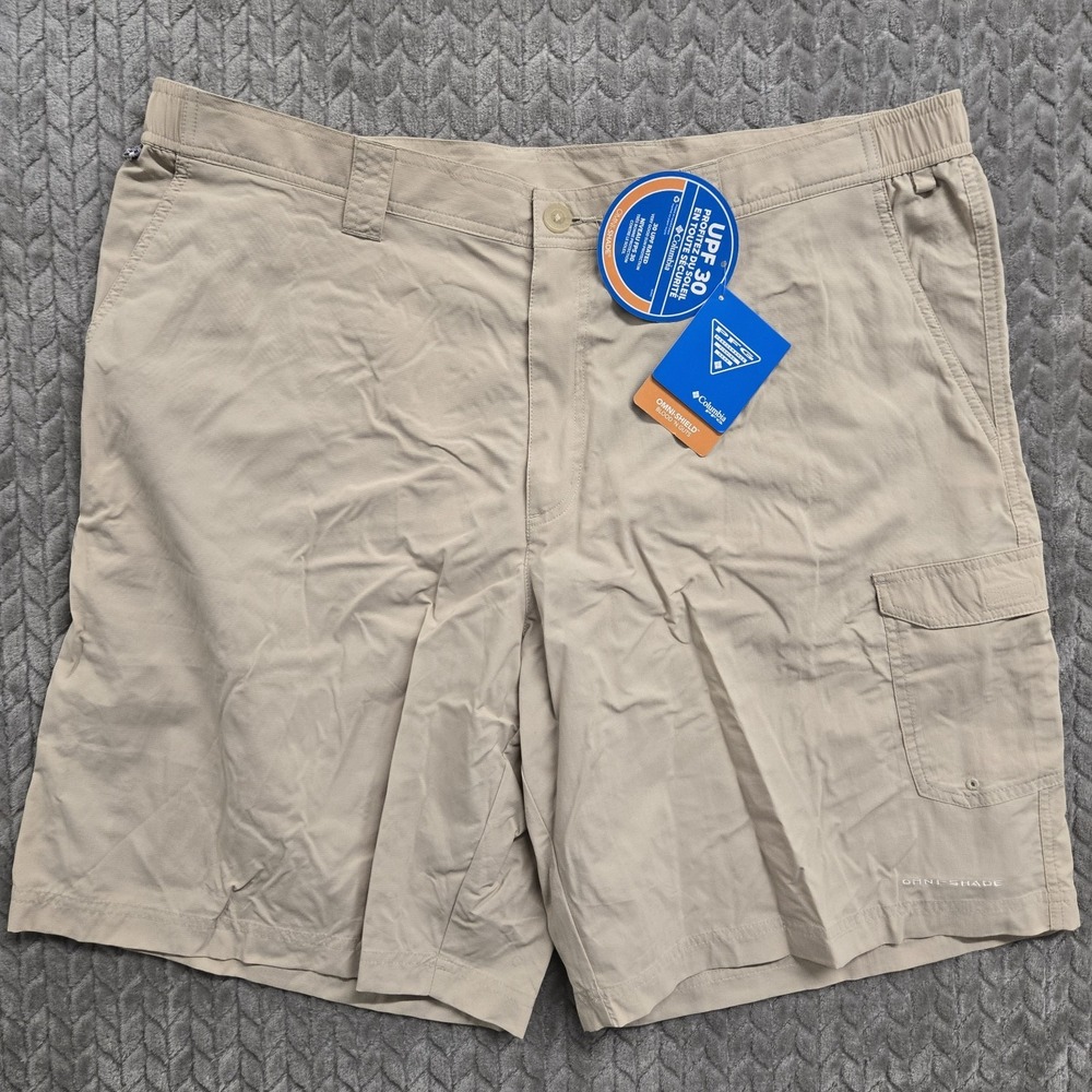 COLUMBIA PFG Blood & Guts III Mens Shorts 42x10" Omni-Shade FM4601 Tan NWT